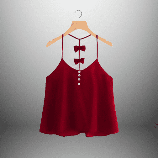 Women's Brownish Red embellished Shoulder Strap Top - RET091